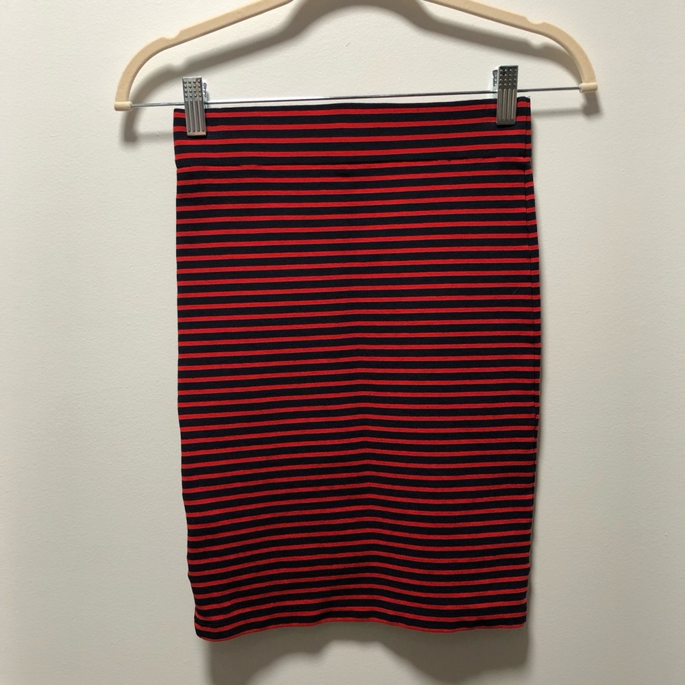 Madewell | Bandage Skirt | Size XS | Red and Navy Striped